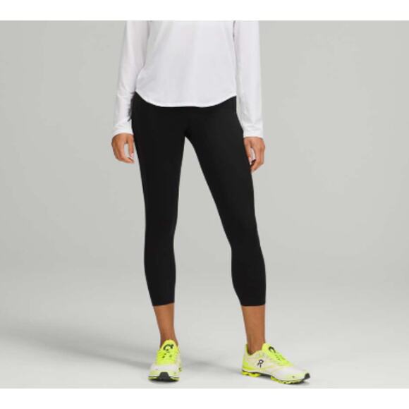 Lululemon Base Pace High-Rise Crop 23" Leggings Pant Running Active Black 6 - Picture 1 of 7